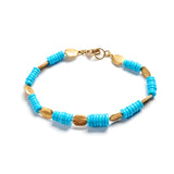 Turquoise & Gold Bead Bracelet