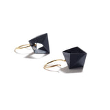 Black Trapeze Earrings with Gold