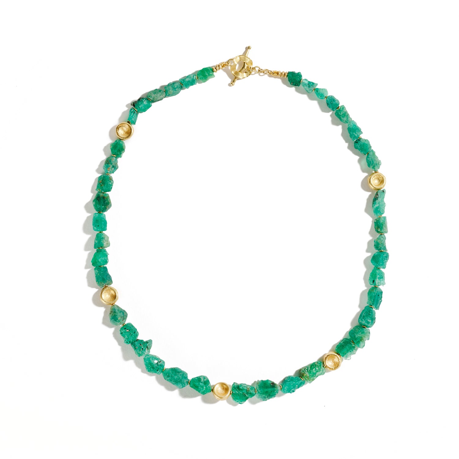 Rough Emerald Bead Necklace