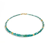 Blue Green Tourmaline Bead Necklace