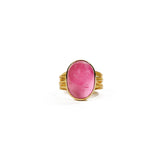Oval Pink Tourmaline Ring in Gold