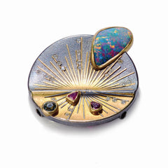 Opal Doublet & Oxidized Silver Clasp