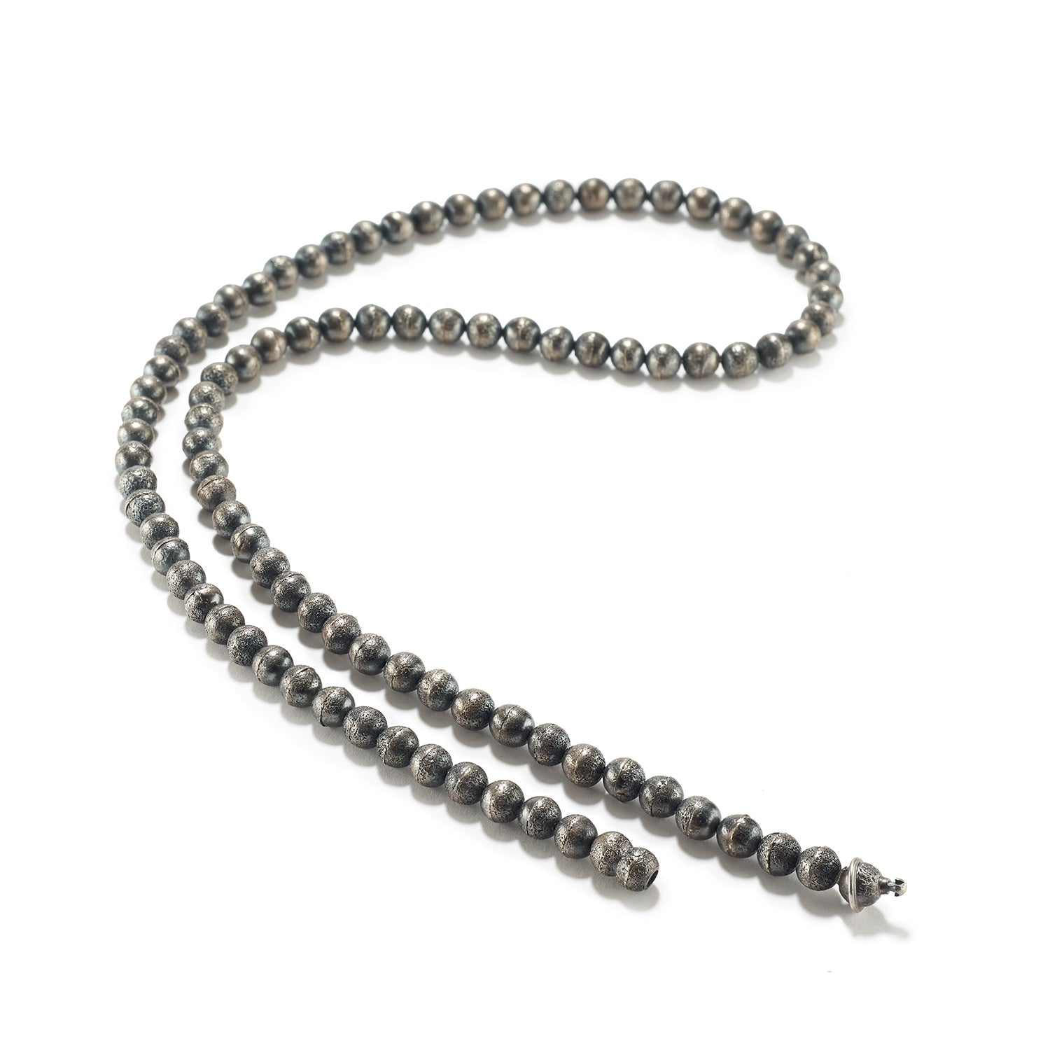 Silver Powder Beaded Necklace