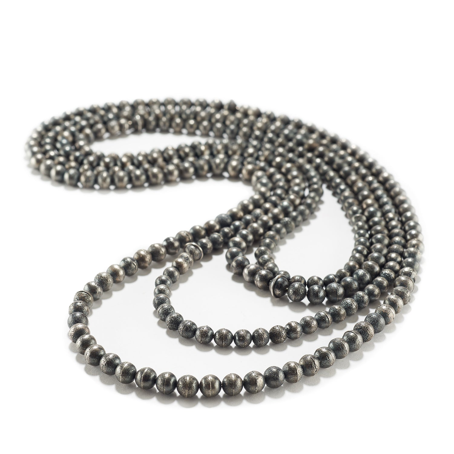 Silver Powder Beaded Necklace