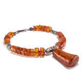 Woven Silver & Amber Necklace