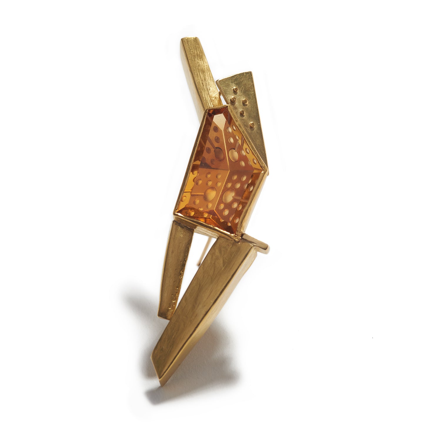 Brooch with Carved Citrine