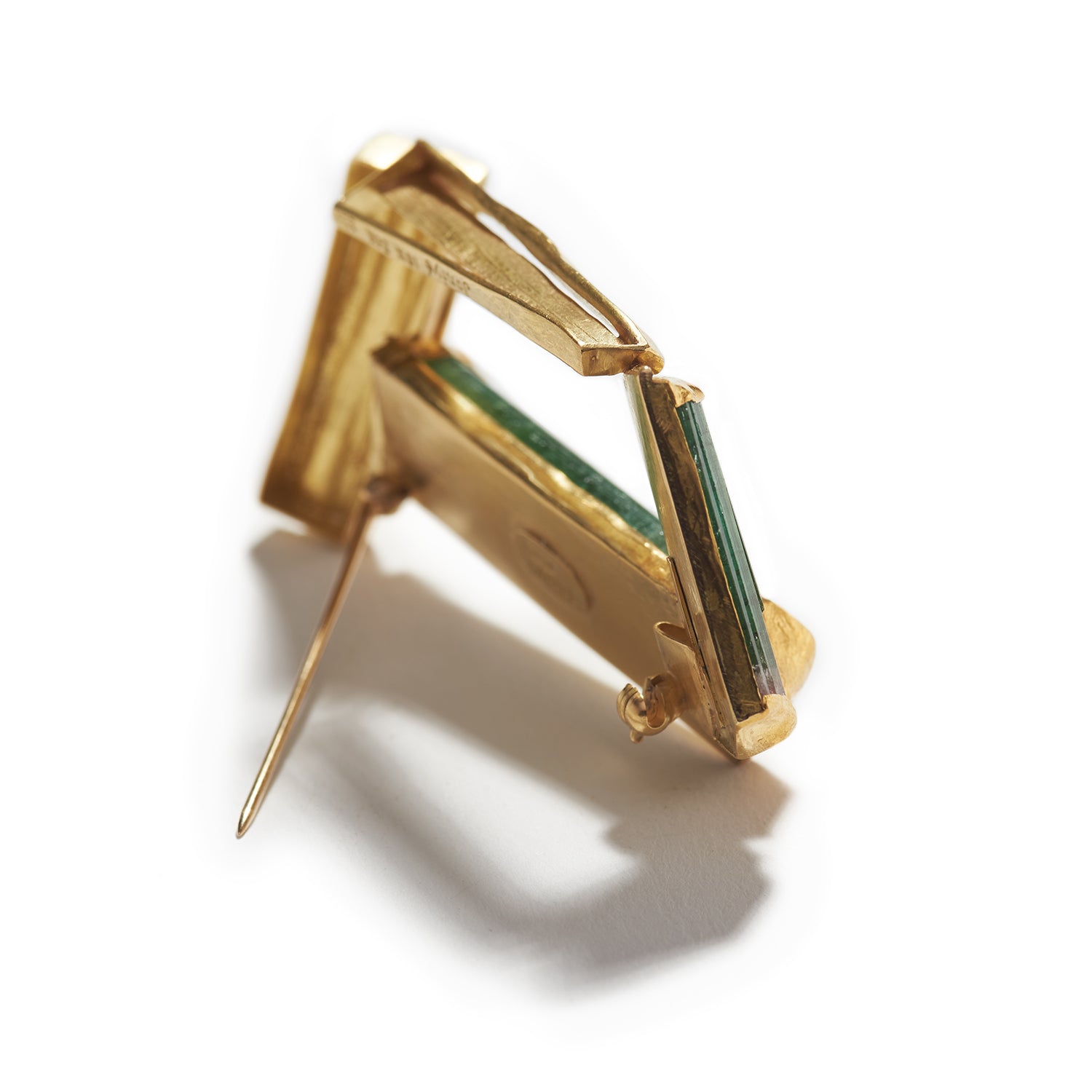 Tourmaline Brooch with Gold