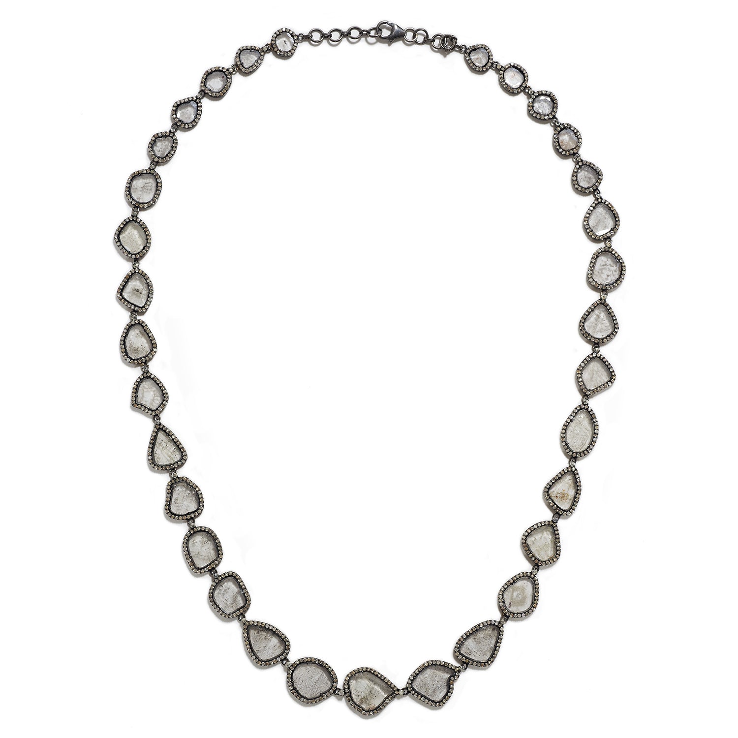 Diamond Slice & Sterling Silver Necklace