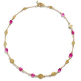 Rose Cut Ruby & Gold Necklace
