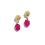Petal Drop Ruby Earrings