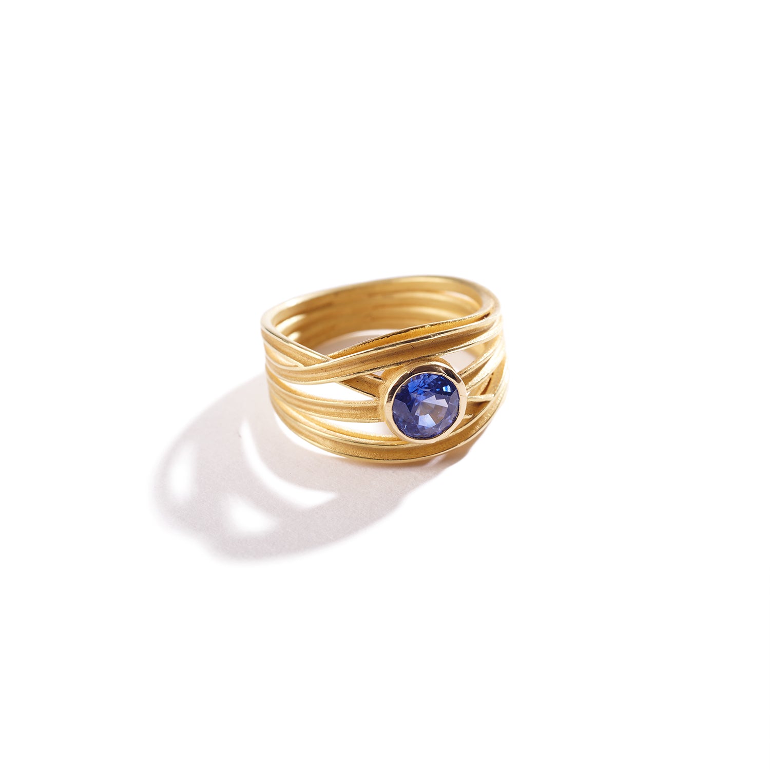 Blue Sapphire Cornflower Ring