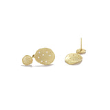 Gold & Diamond Double Petal Earrings
