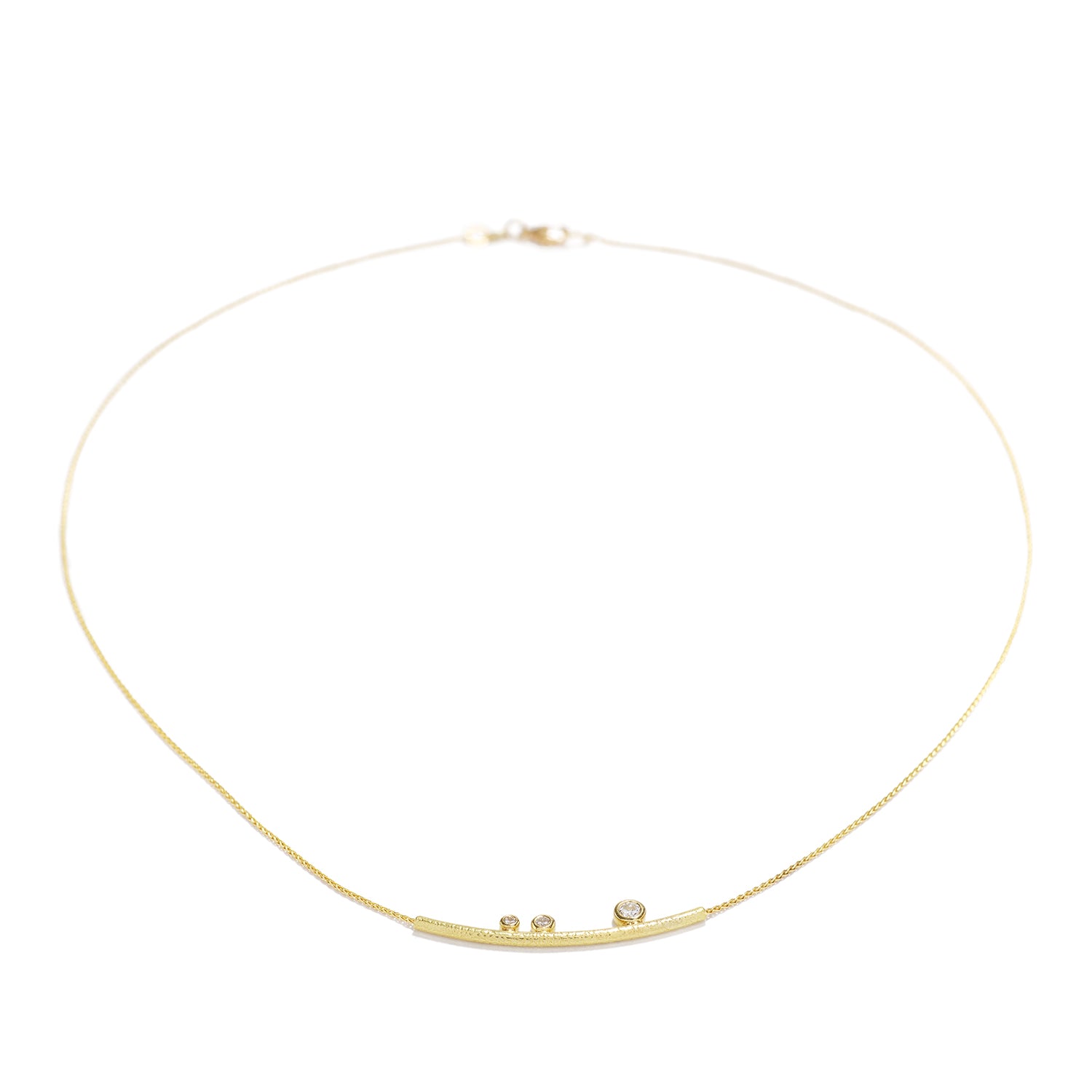 Curved Bar Pendant With Diamonds