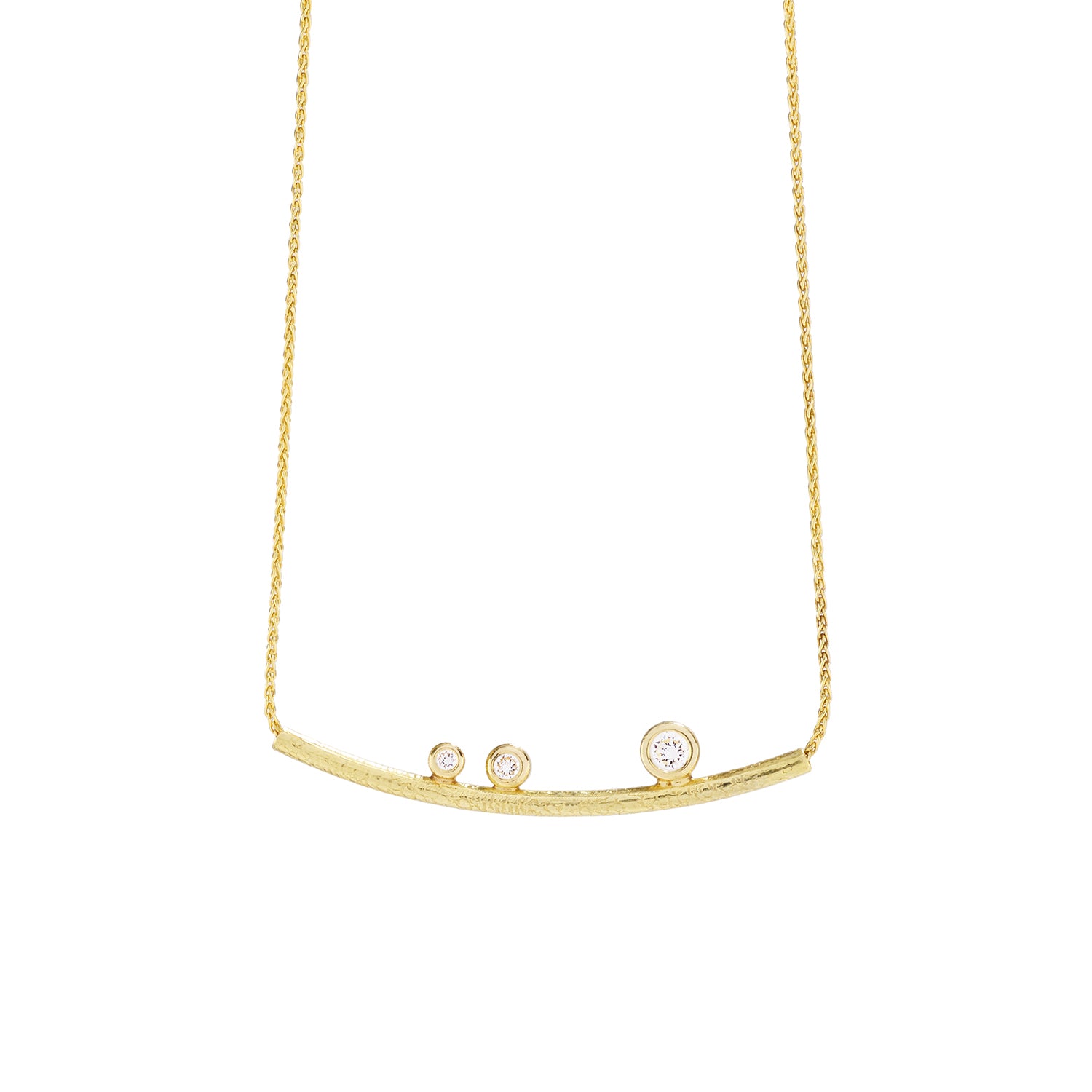 Curved Bar Pendant With Diamonds