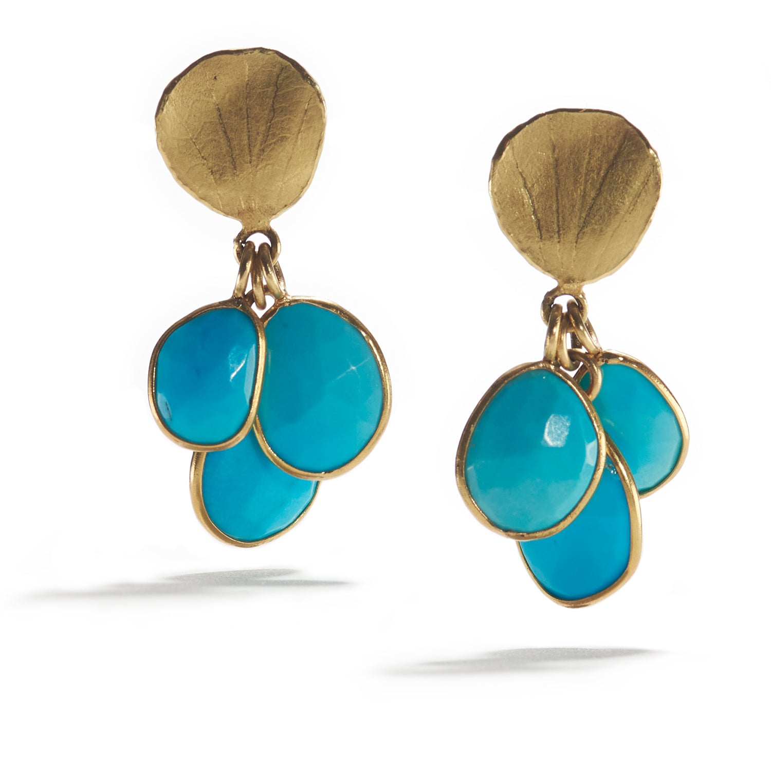 Cluster Turquoise and Petal Earrings