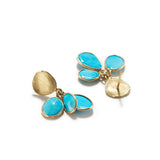 Cluster Turquoise and Petal Earrings