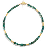 Blue-green Polished Tourmaline Crystal Necklace