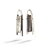 Patina'd Bronze and Silver Earrings