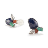 Sapphire, Emerald, & Garnet Earrings