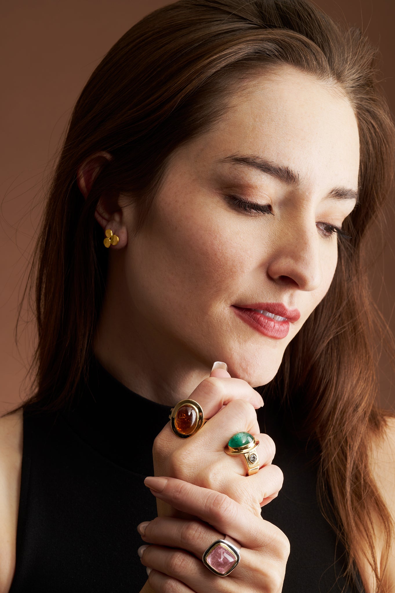Golden Ring with Tourmaline