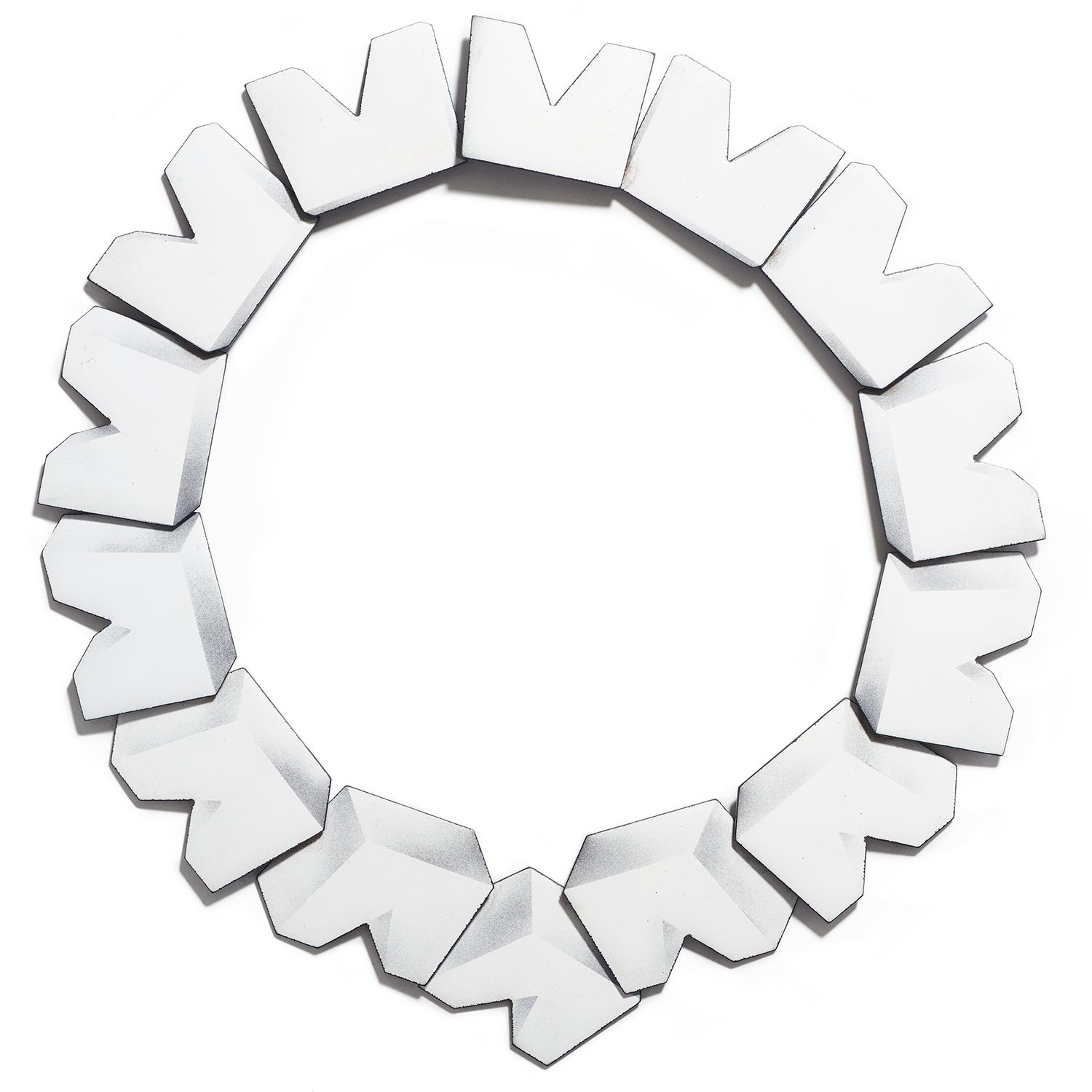 Steel & White Grey Enamel Necklace