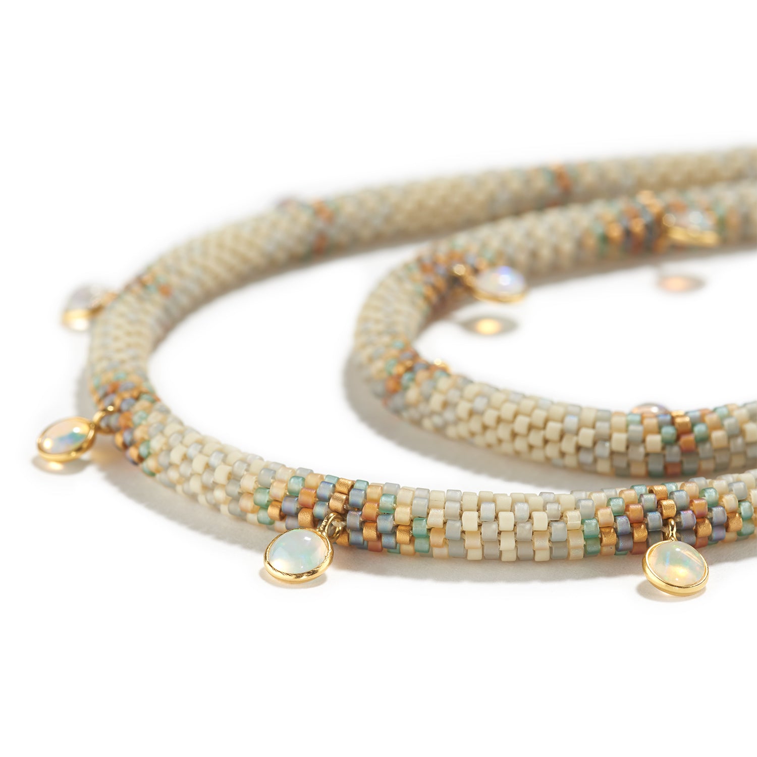 'Pools of Color' Necklace with Opal and Diamond