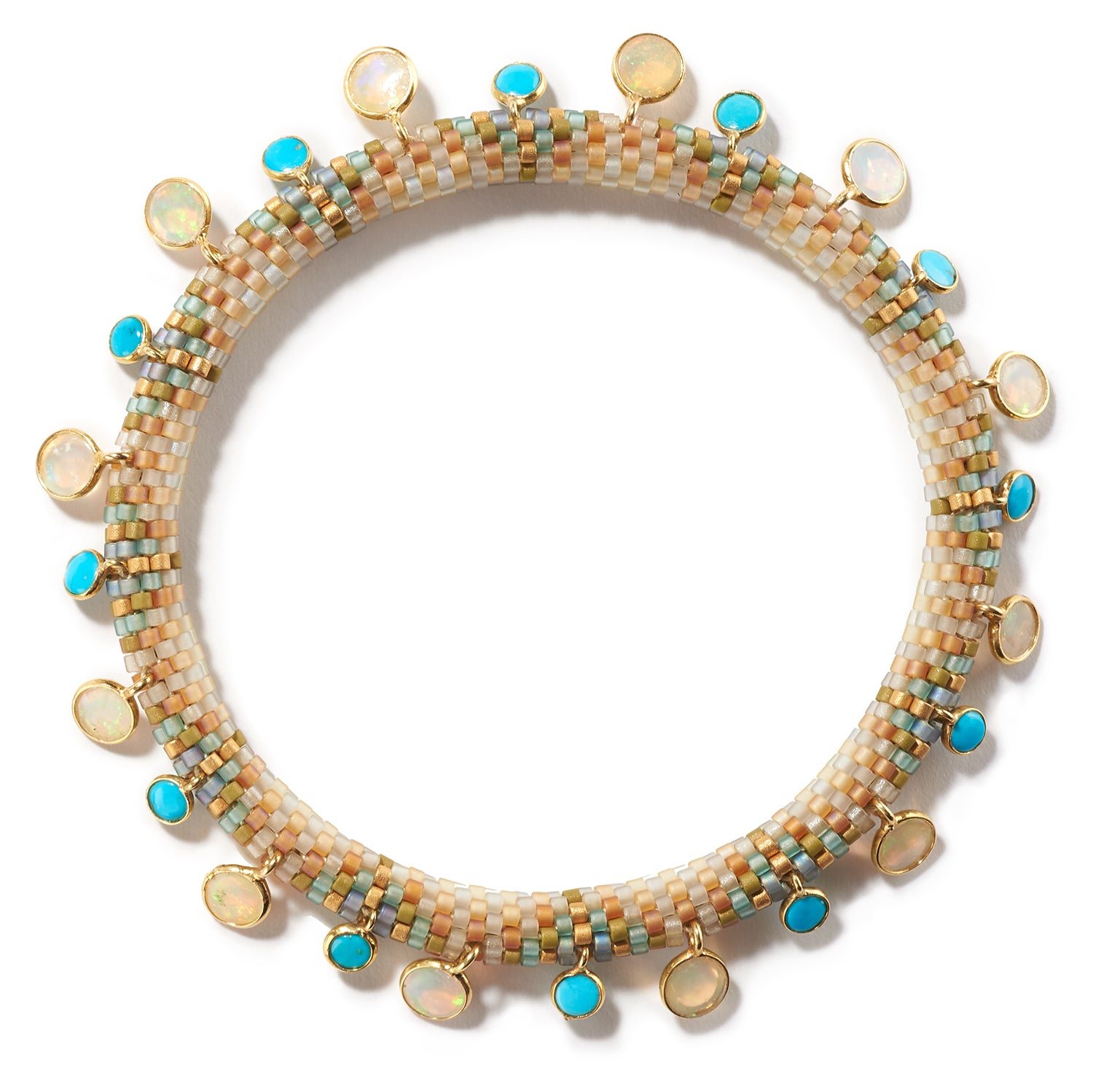 'Pools of Color' Bracelet with Opal and Turquoise