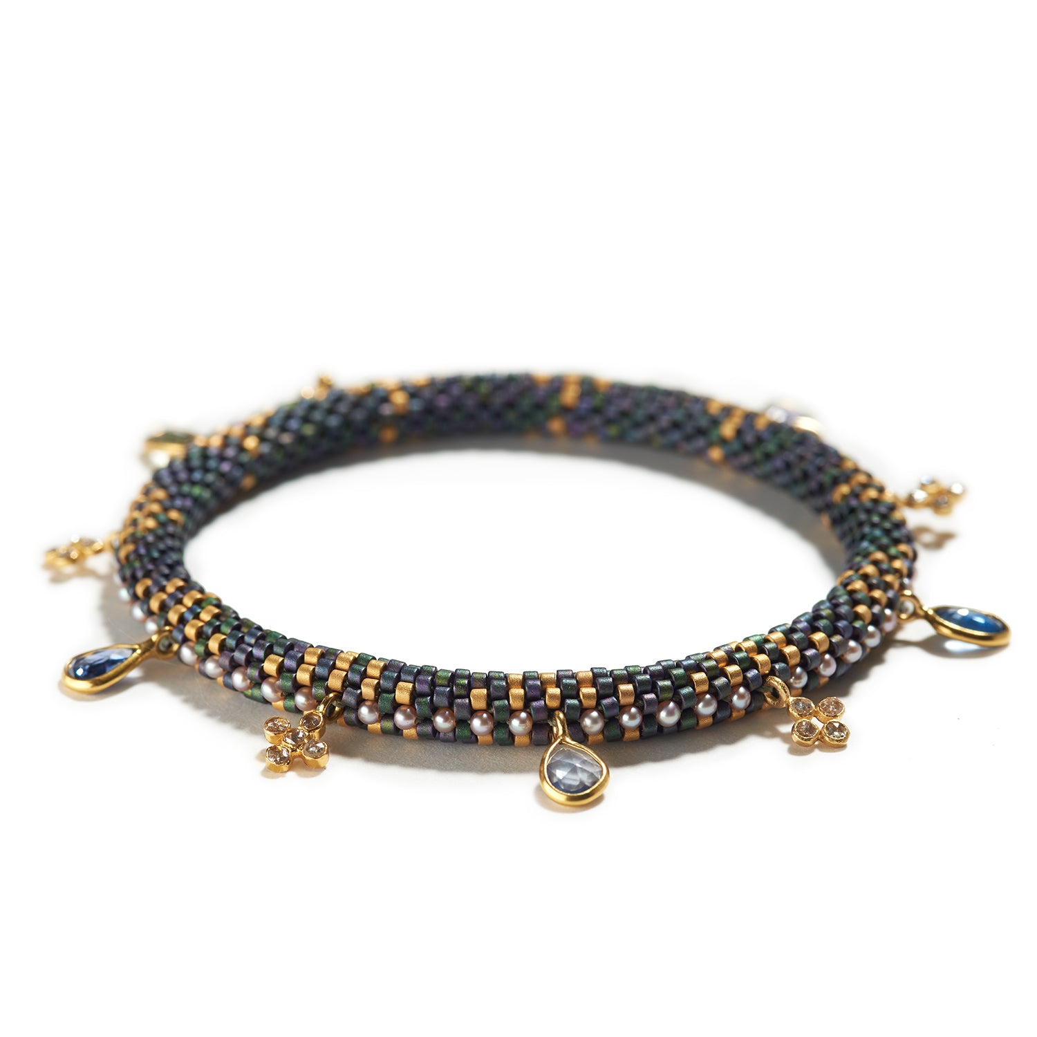 Holiday Bracelet with Sapphires and Diamonds