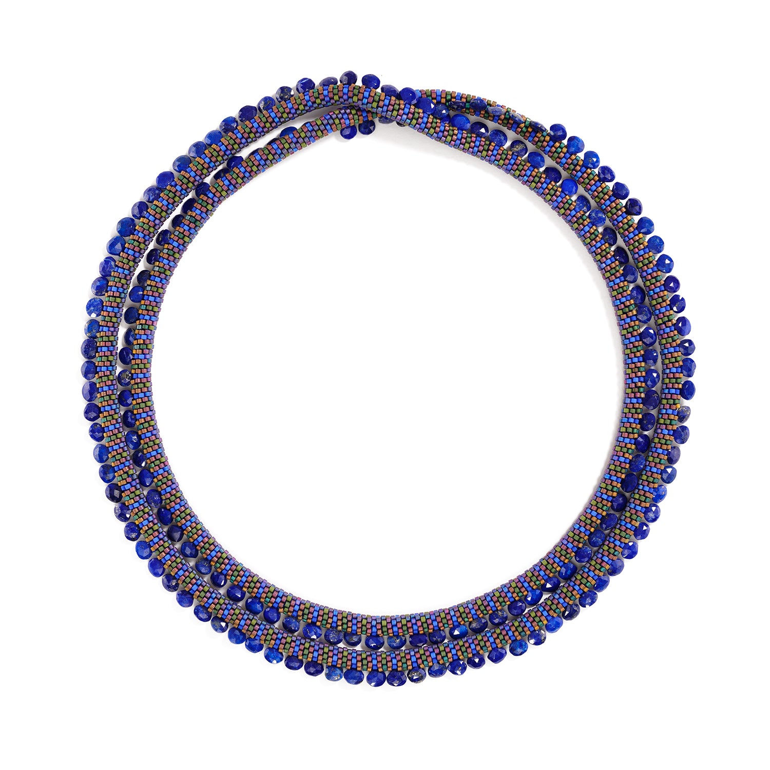 Folon Pattern Necklace with Lapis Lazuli