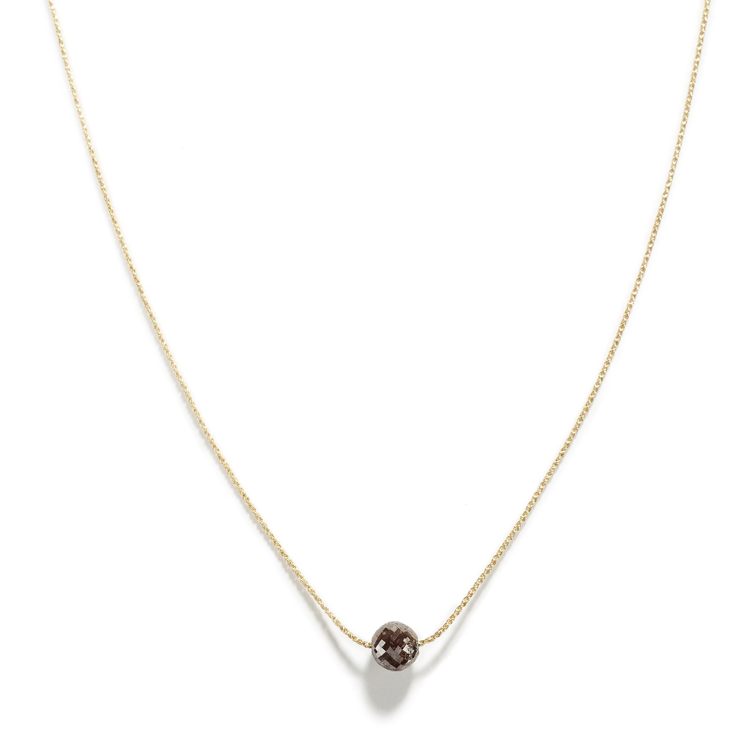 Rustic Brown Single Diamond Necklace