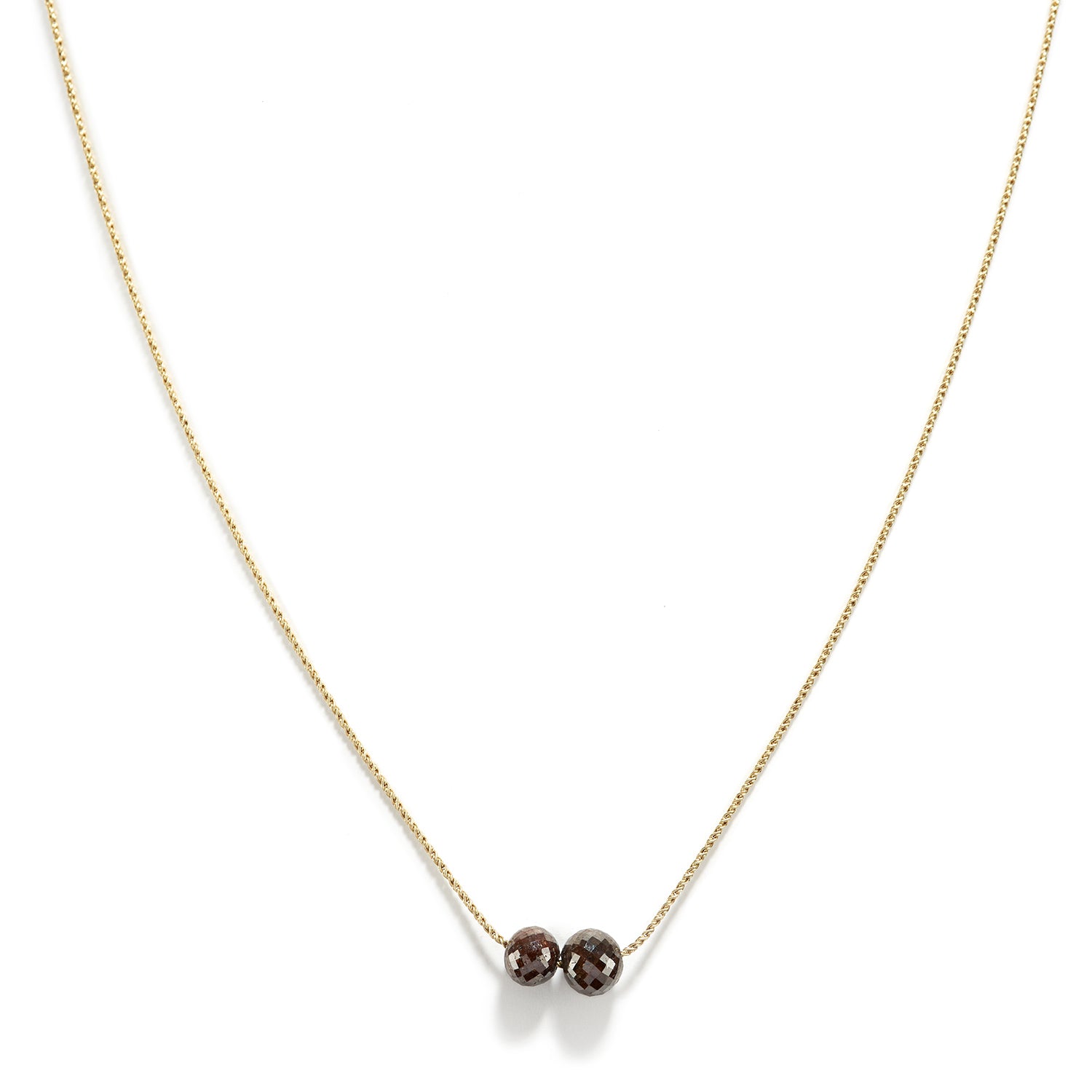 Rustic Brown Double Diamond Necklace
