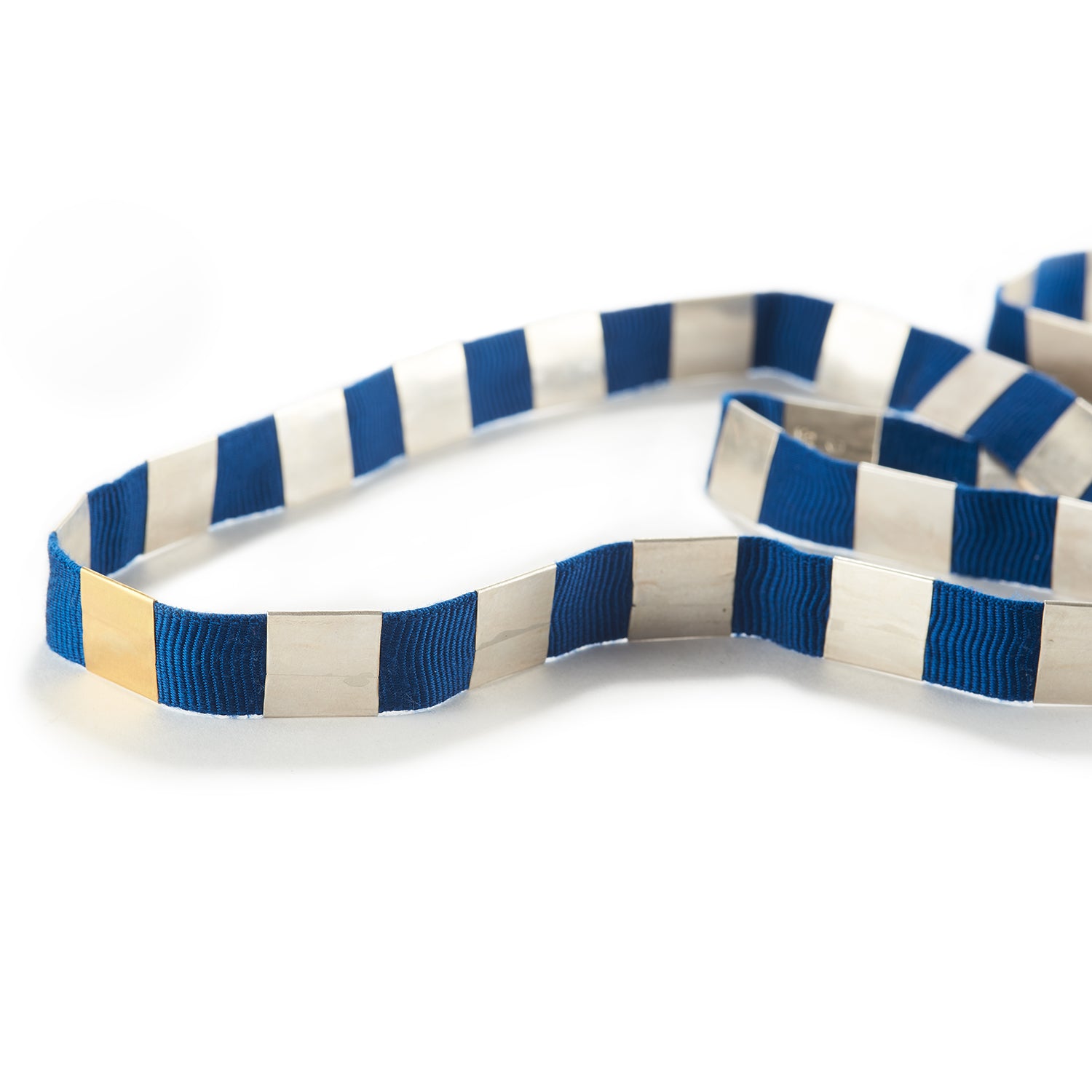 Classic Square Ribbon Necklace~Lapis Blue