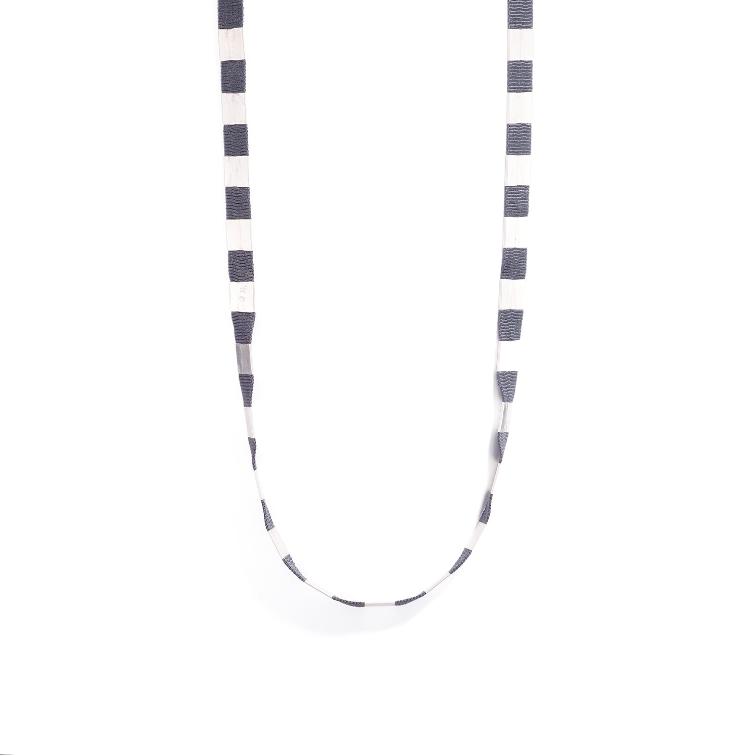 Thin Ribbon Necklace~Grey