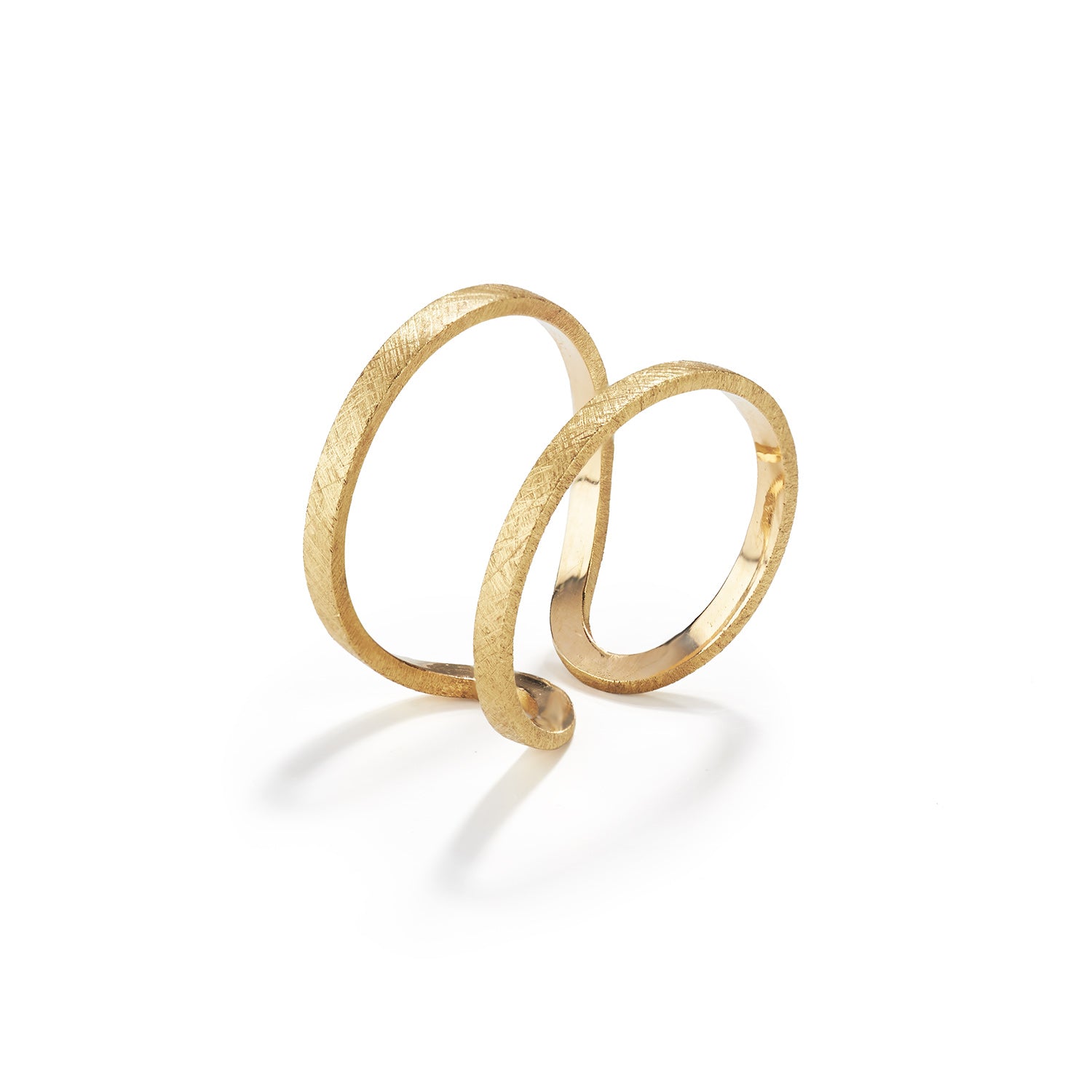 Gold Double Fil Pla Ring