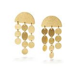 Short Gold Party Earrings - 3 Lines