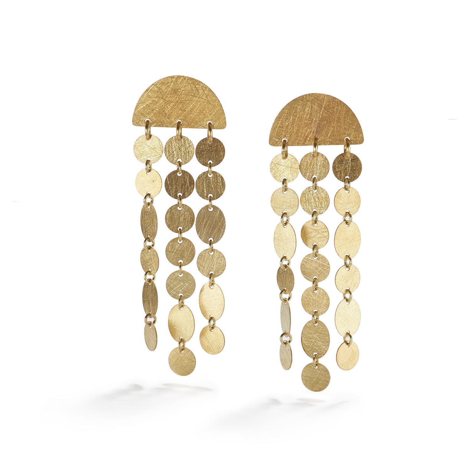 Medium Gold Party Earrings - 3 Lines