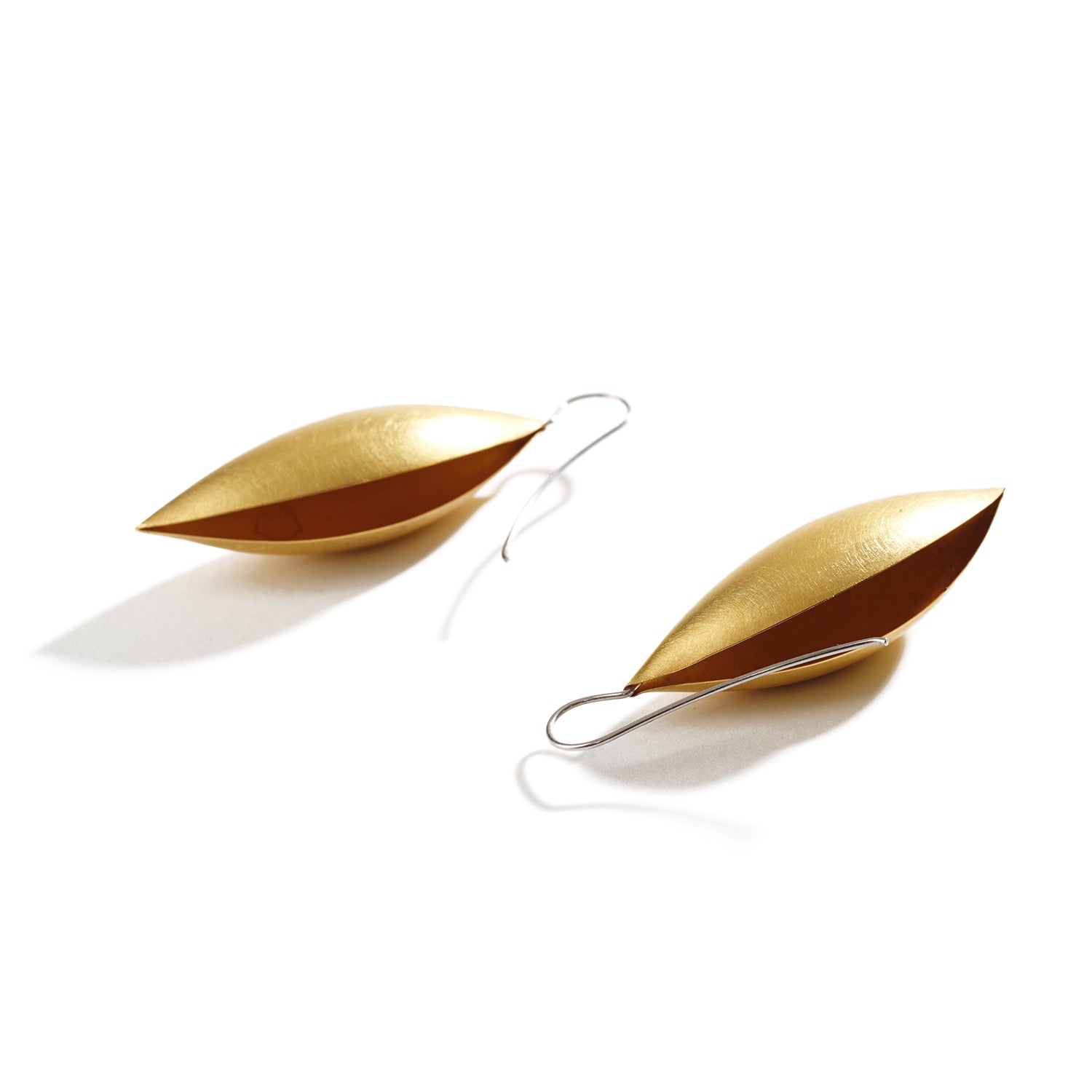 18K Yellow Gold Cocoon Pendant Earrings~50mm
