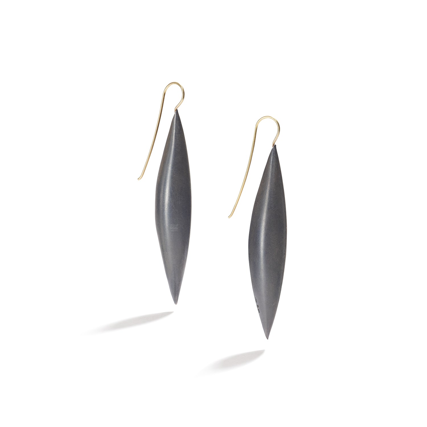 Oxidized Sterling Silver Cocoon Pendant Earrings~68mm Slim