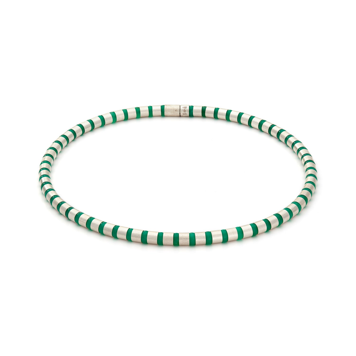 Cleopatra Sterling Silver Collier~6mm Chrysoprase