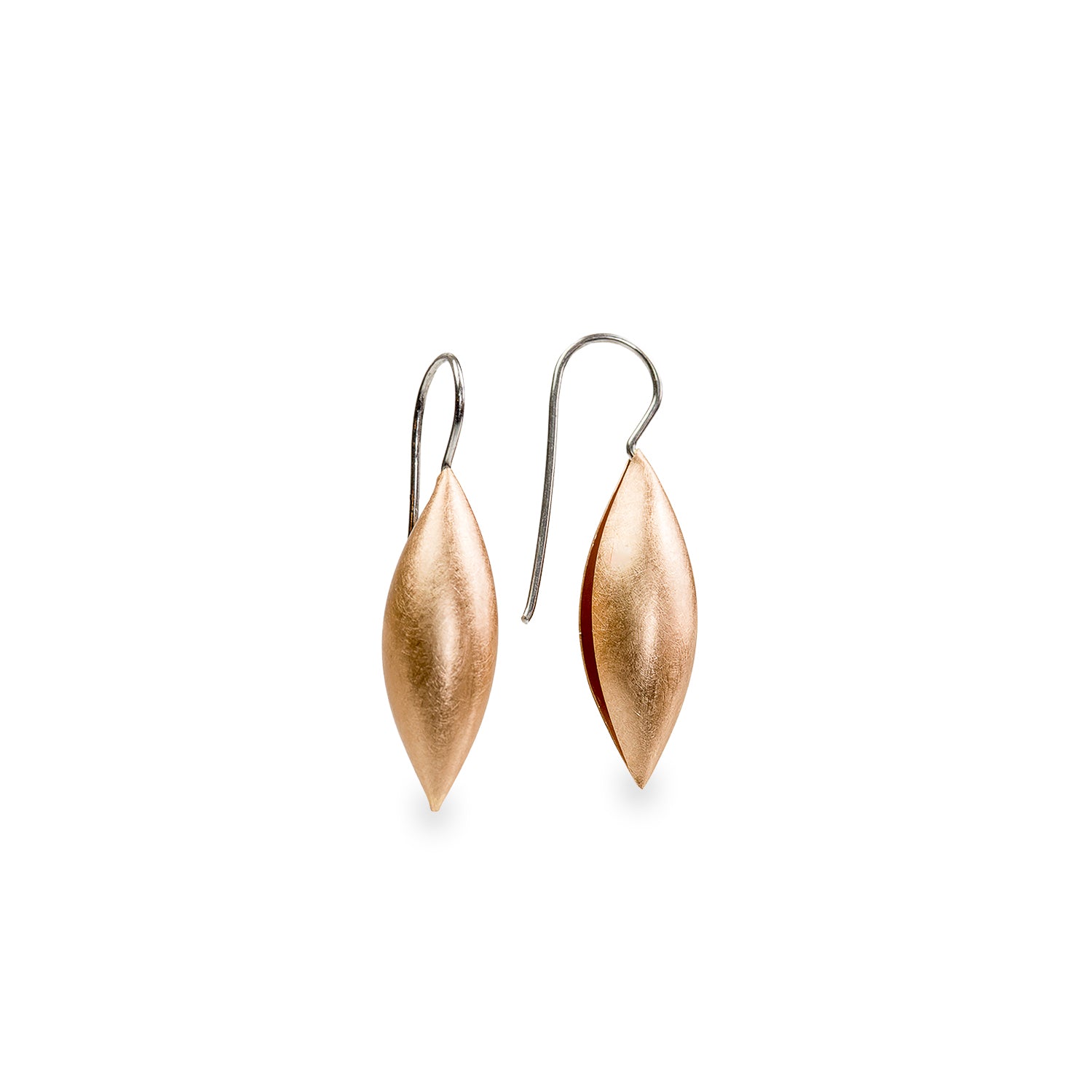 18K Rose Gold Cocoon Pendant Earrings~20mm