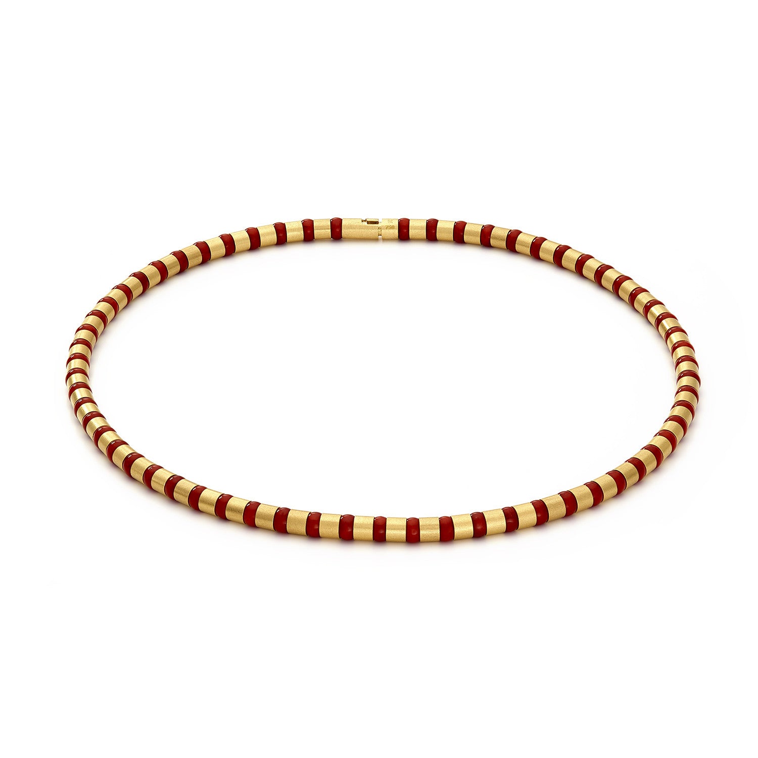 Cleopatra Gold Collier~5mm Red Coral