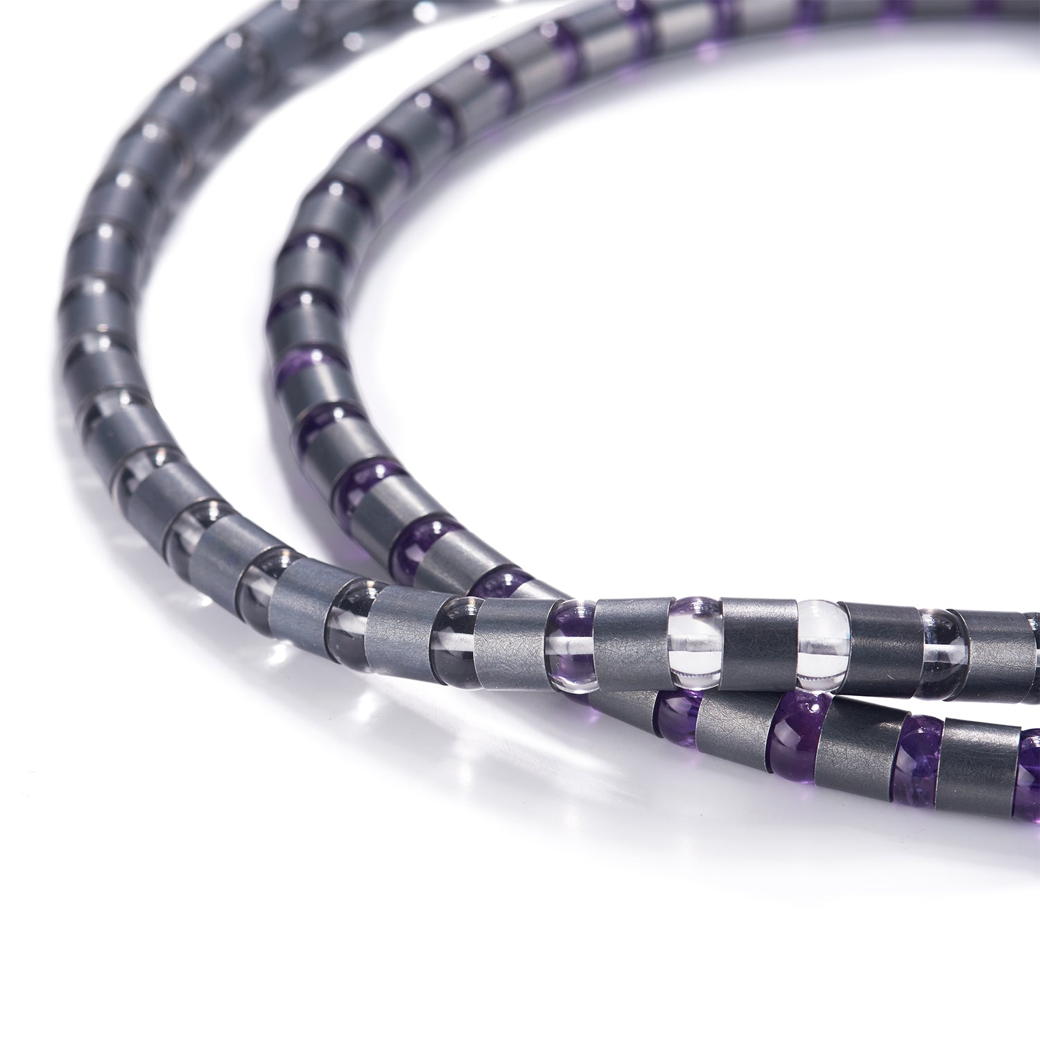Cleopatra Oxidized Sterling Silver Collier~8mm Amethyst