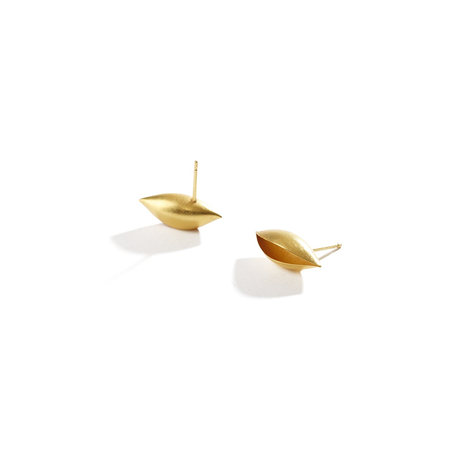 18K Yellow Gold Cocoon Stud Earrings~20mm