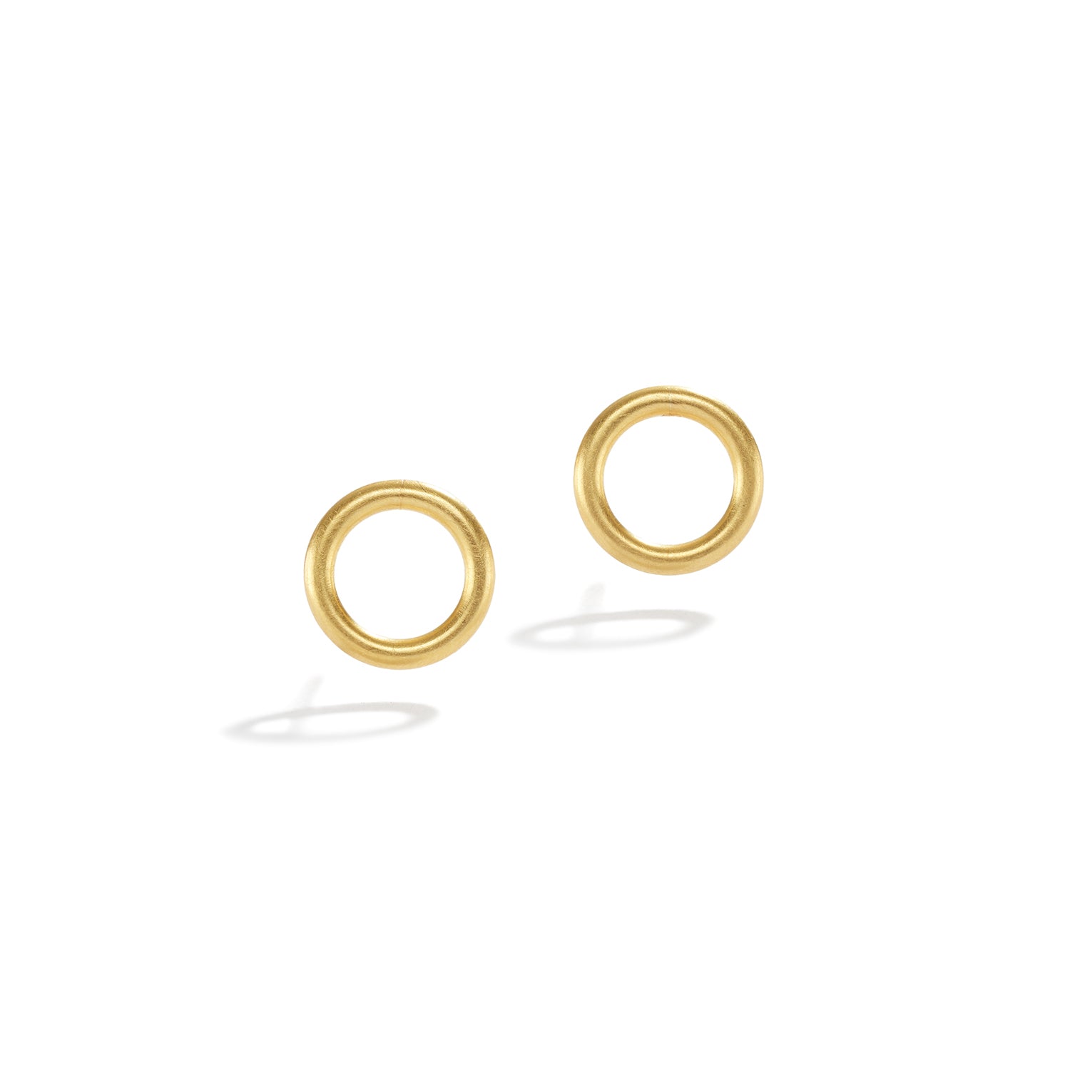 18K Yellow Gold Circle Earrings