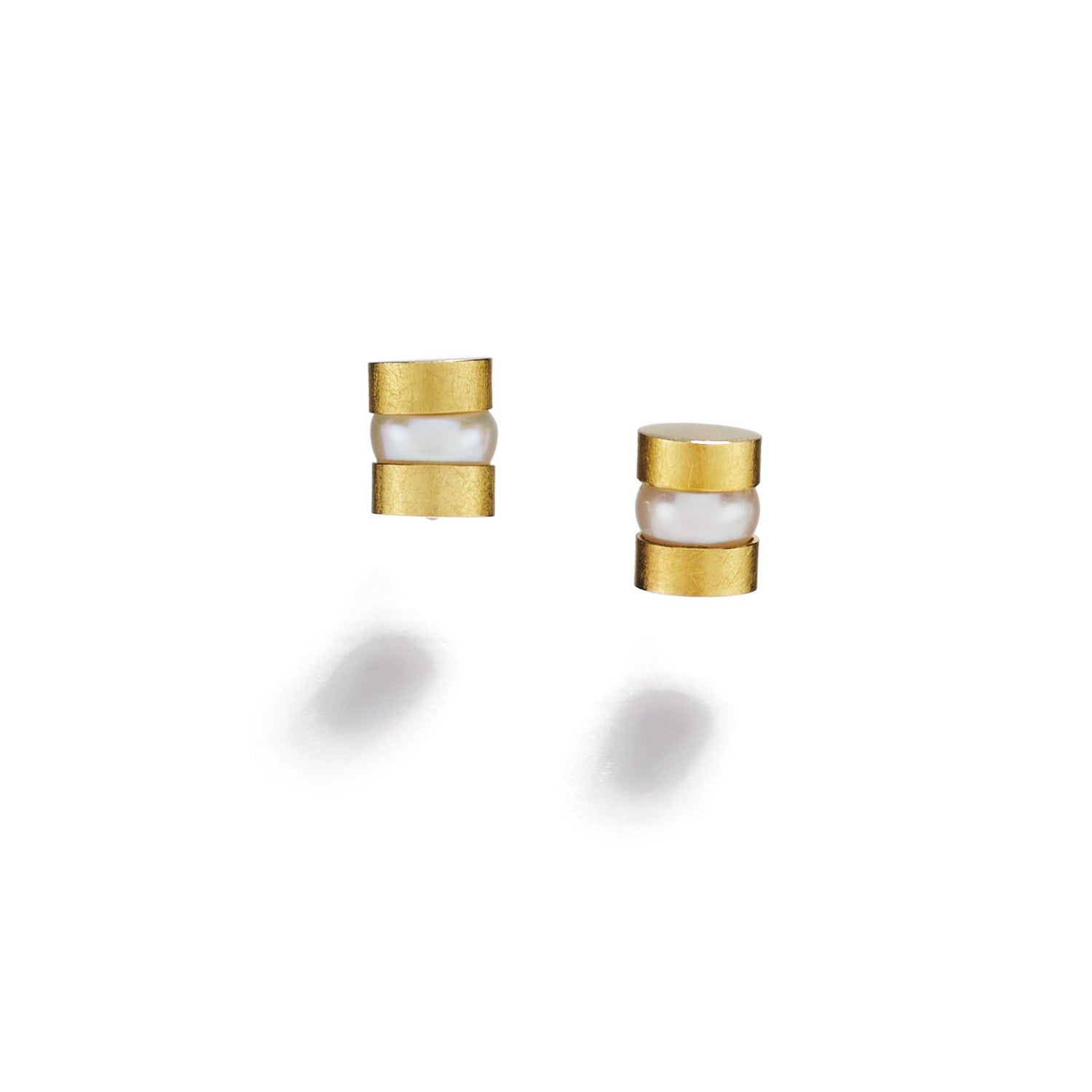 18K Yellow Gold & Pearl Cleopatra Stud Earrings
