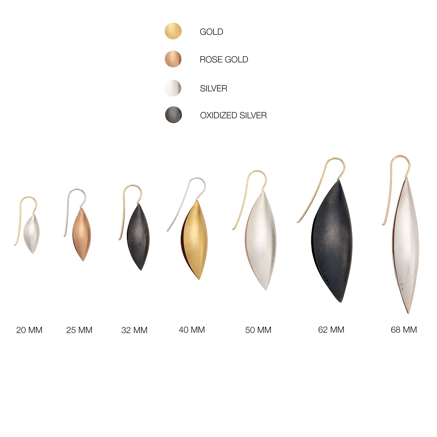 18K Rose Gold Cocoon Pendant Earrings~40mm