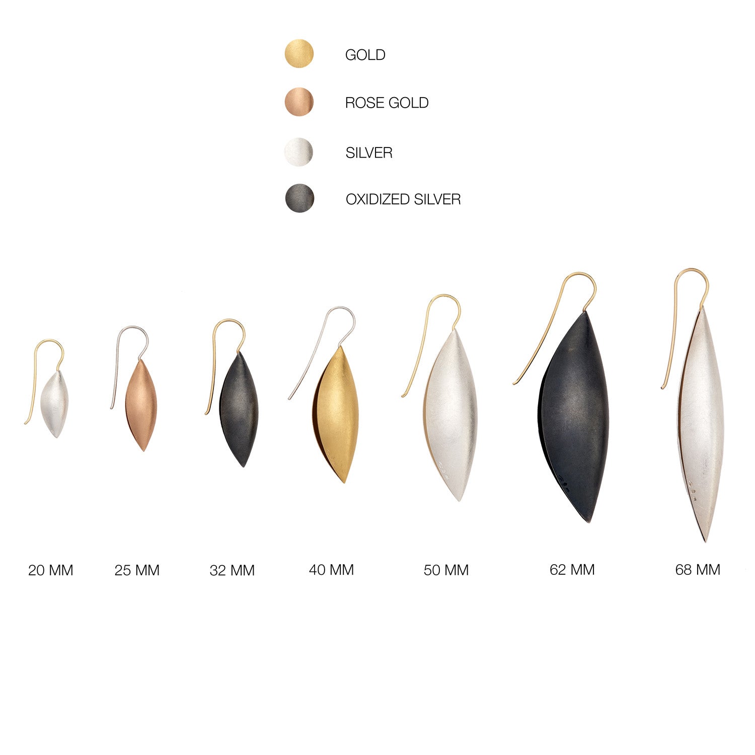 18K Rose Gold Cocoon Pendant Earrings~25mm