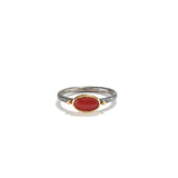 Coral Ring with Silver