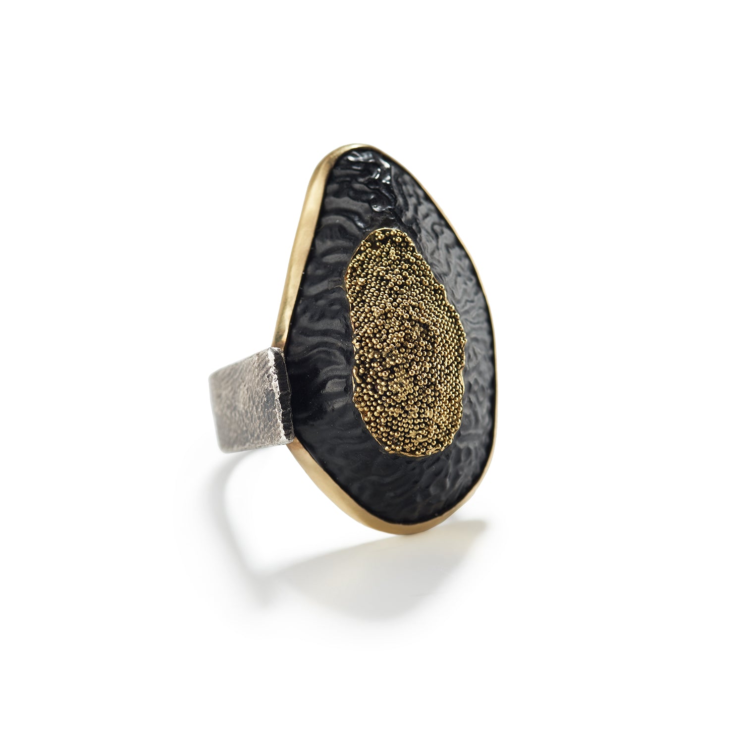 Borneo Beach Pebble and Gold Ring