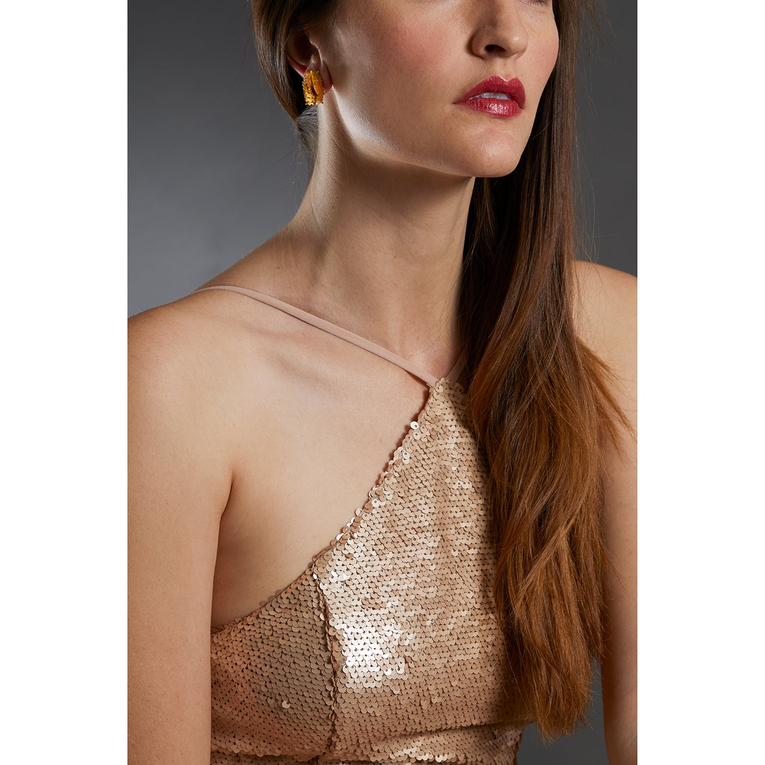 earrings for gold sequin dress Sequined Bridesmaid Dress